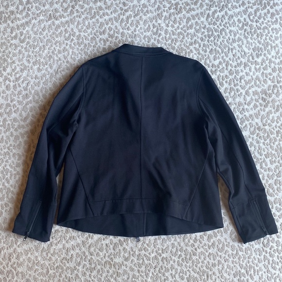Eileen Fisher Black Moto Asymmetrical Zip Viscose Jacket, size XL - Picture 10 of 11